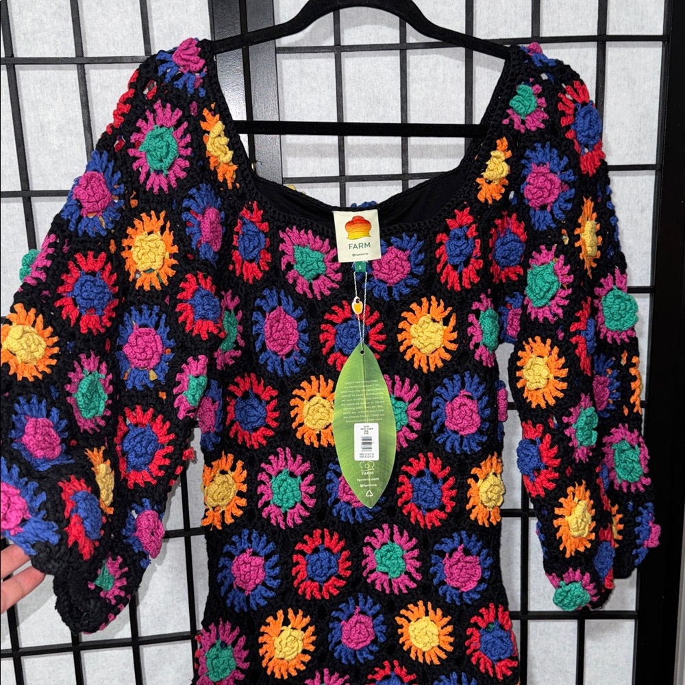 FARM Rio Crochet Flowers Mini Dress Size S – NWT - Picture 7 of 15